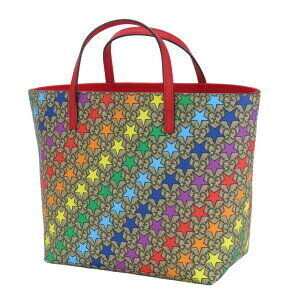 Gucci Tan Handbag GG Canvas Star Supreme Red Beige Multicolor Rainbow Leather